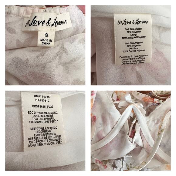 For Love & Lemons Rosie Floral Slip Dress Size S - Picture 6 of 12